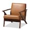 Baxton Studio Bianca Mid-Century Modern Walnut Brown Finished Wood and Tan Faux Leather Effect Lounge Chair 190-11392-ZORO - alternate 8